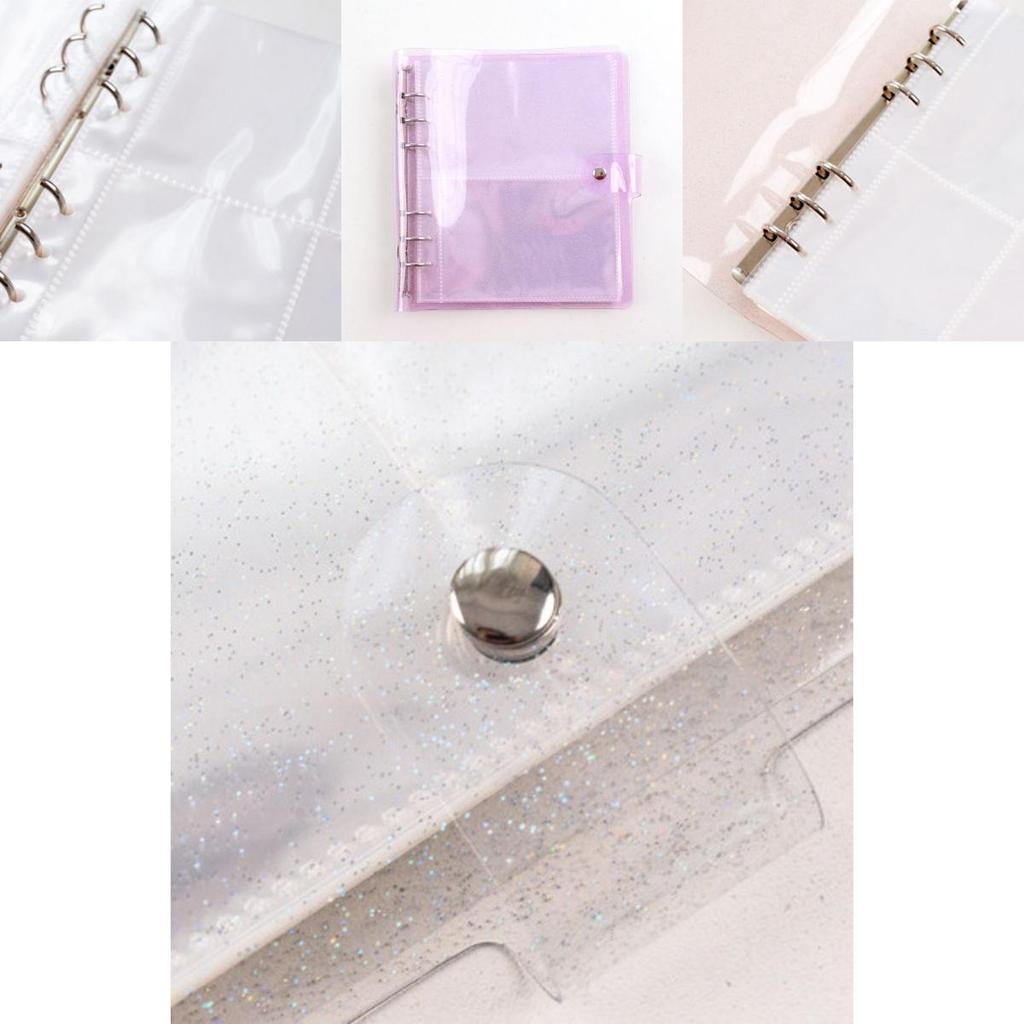 Transparent Sparkling Large Capacity 6hole Album With Pp Cover For Gift Giving And Collecting