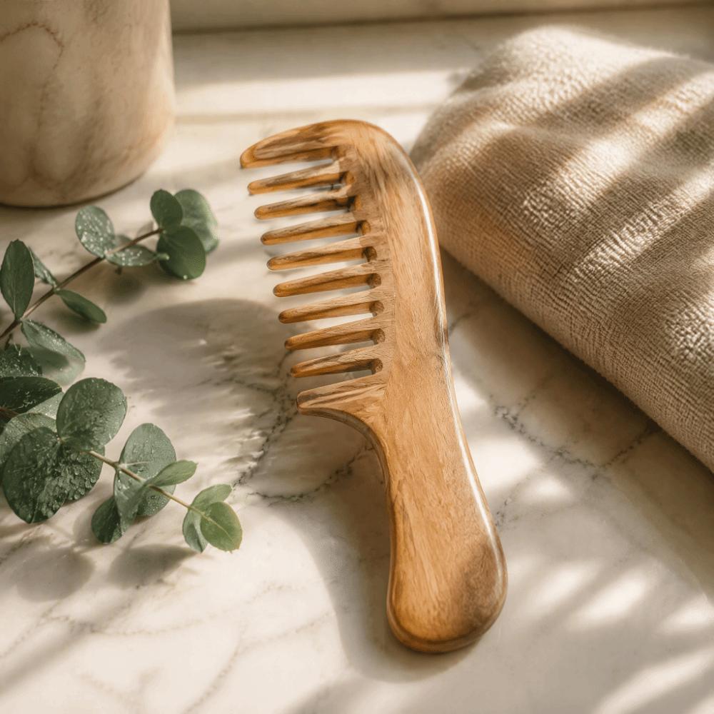 With Handle Wide Tooth Comb Handmade Massage Comb Durable Detox Comb For Women