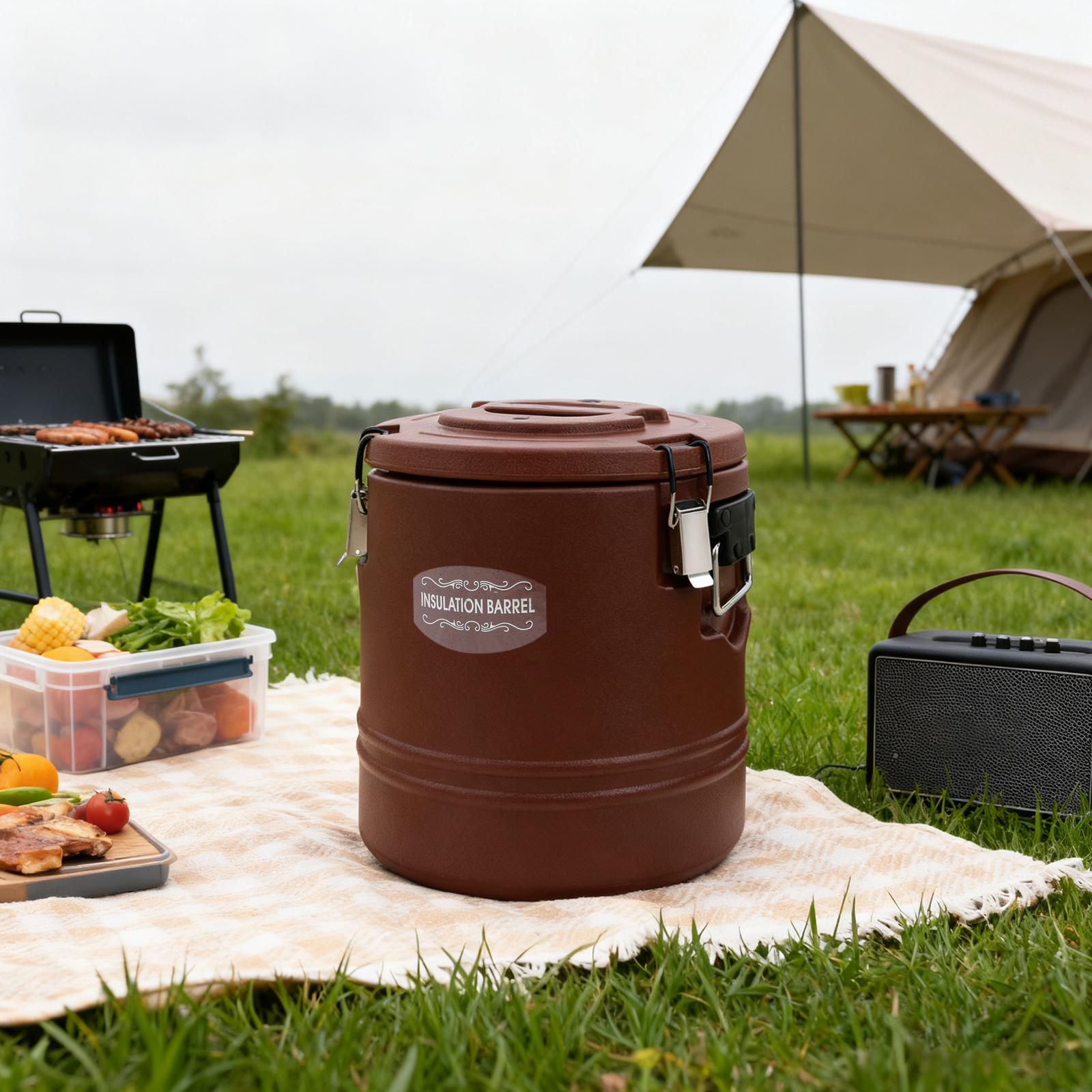 15L Commercial Food Warmers Insulated Soup Bucket Hot Cold Food Storage Container Stainless Steel Portable for Kitchen Buffet United States