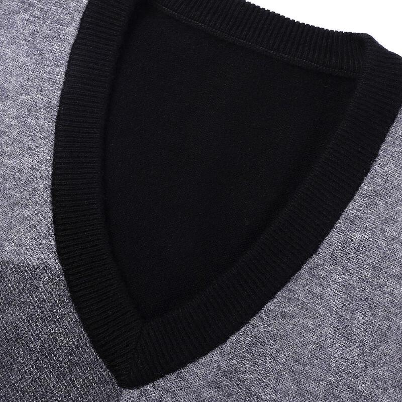 Hengyuanxiang Men's 100% Wool V-Neck Plaid Sweater Vest