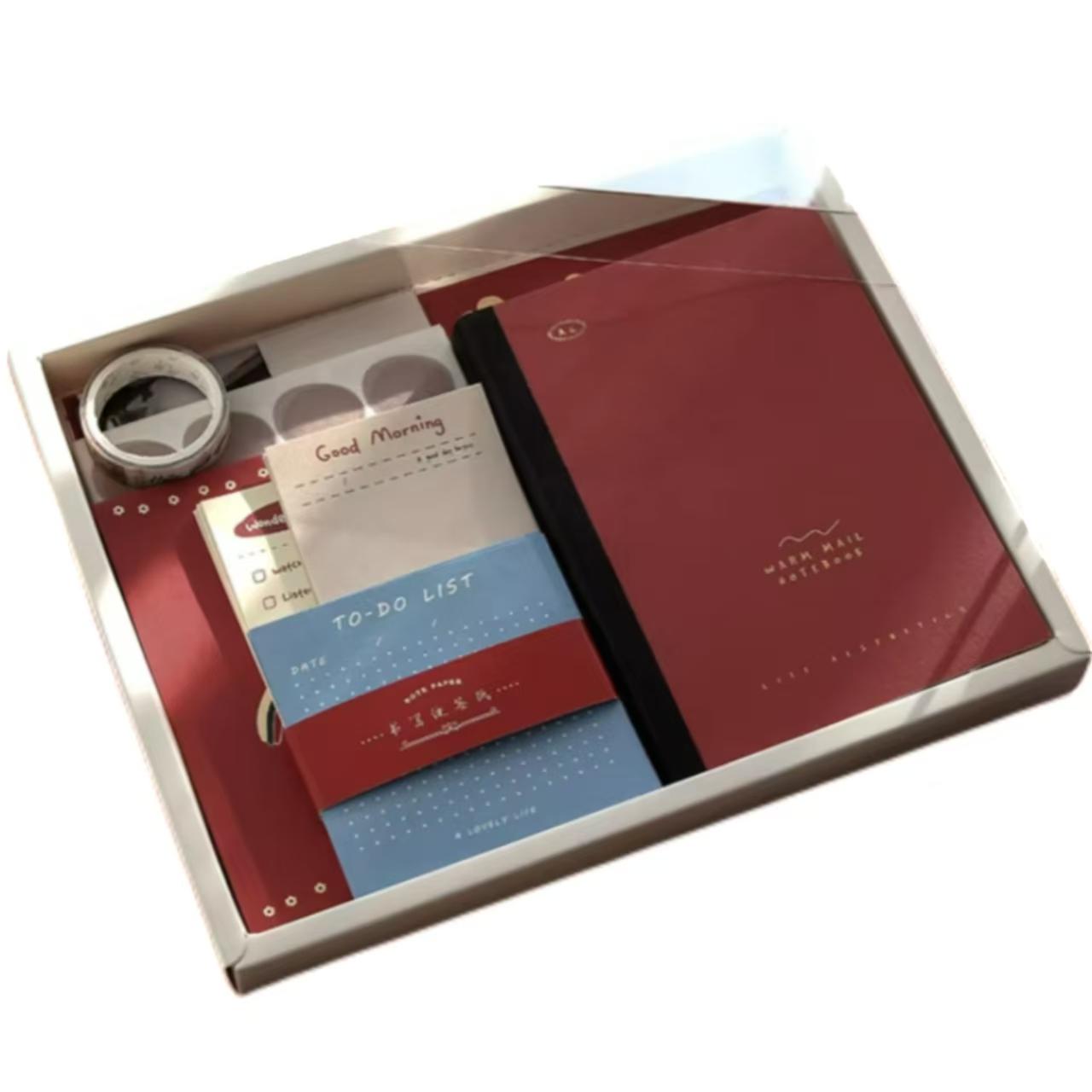 Hardcover Creative Retro Gift Box Set Retro Literary Girl Heart Account Material Combination Sticker Notebook Diary Notebooks 230*185mm