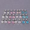 1 Pair 4Mm Multicolor  Stud Earrings For Women Ear Bone Nail Cartilage Ea
