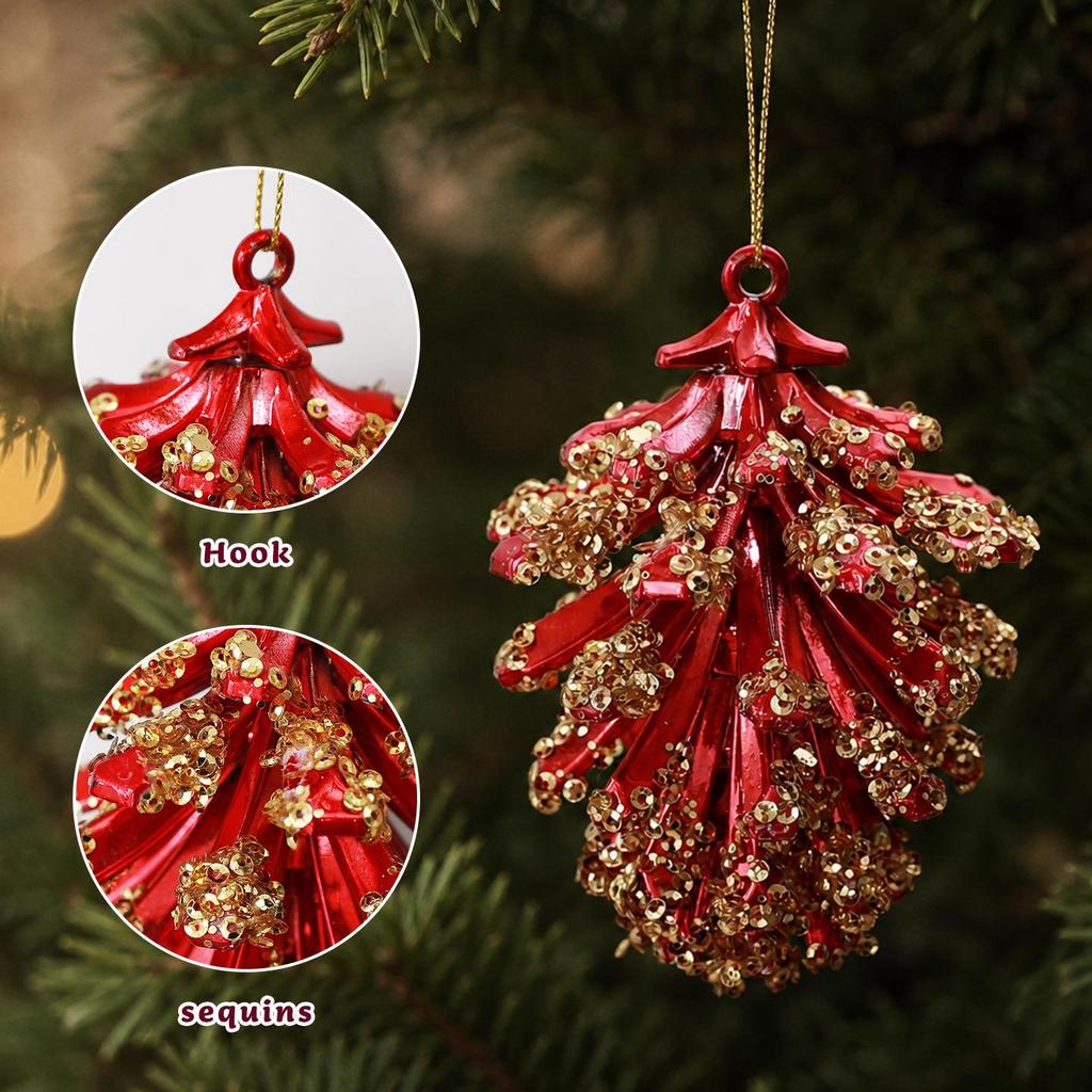 Pigna Placcata Oro Ornamento Fatto a Mano – Decorazione di Natale Fai da Te