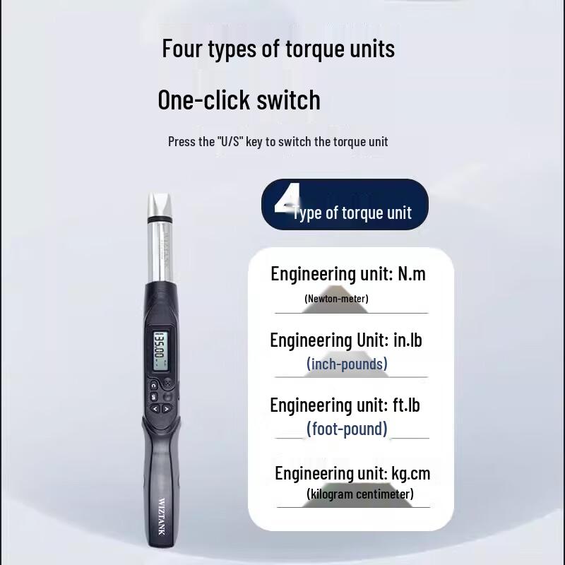 WIZTANK Taiwan Digital Interchangeable Head Adjustable Torque Wrench