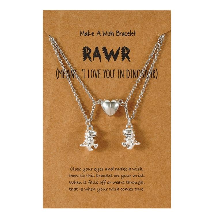 Elegant Dinosaur Pendant Necklace Heart Necklace Party Necklace Modern Chain Necklace Suitable for Various Occasion 1