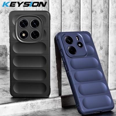 KEYSION Shockproof Case for Redmi Note 14 Pro+ 5G 14 4G 14 Pro 5G Anti-skid Soft Silicone Phone Back Cover for Xiaomi POCO X7 5G