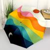1pc Sunset Waves Auto Open/close, All-Season Portable Folding Umbrella for Women & Men, Travel, Everyday, Formal Events - Compact Luxury Parasol, Outd