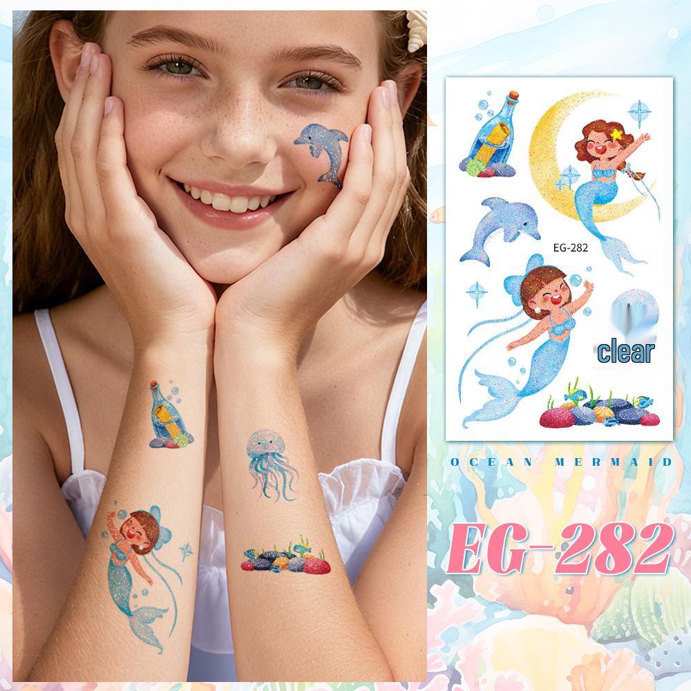 Ocean Glitter Animal Waterproof Tattoo Stickers for Kids