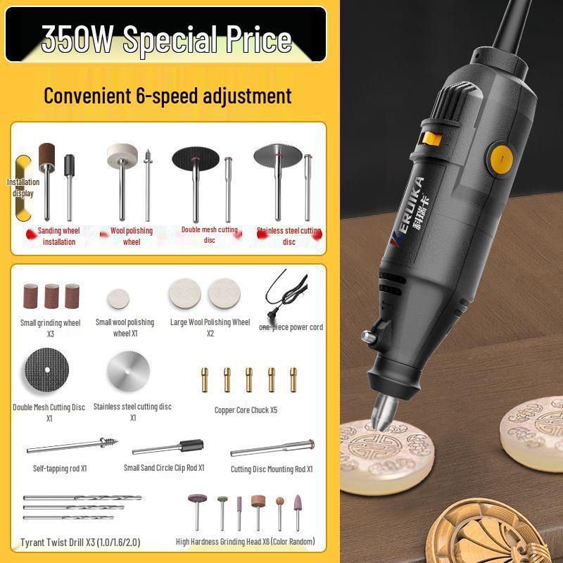 High-Power Handheld Electric Grinder for Wood Carving, Jade Polishing, Cleaning, Cutting & Engraving