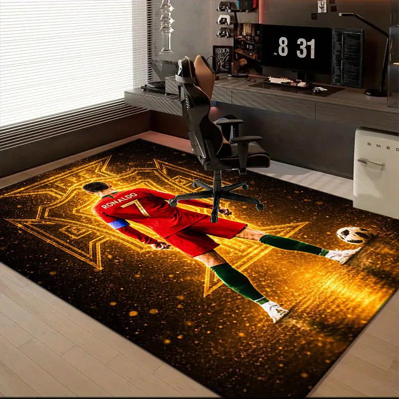 Cristiano Ronaldo Rug Game Carpet, Floor Mat for Bedroom Living Room Entryway Rug, Home Decor Idea Gift for Christmas Birthday
