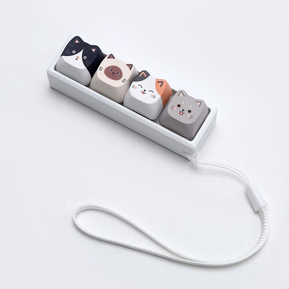 Cat Shape Keycap Fidget Keychain Lightweight Finger Press Toy Keyring Sensory Toy