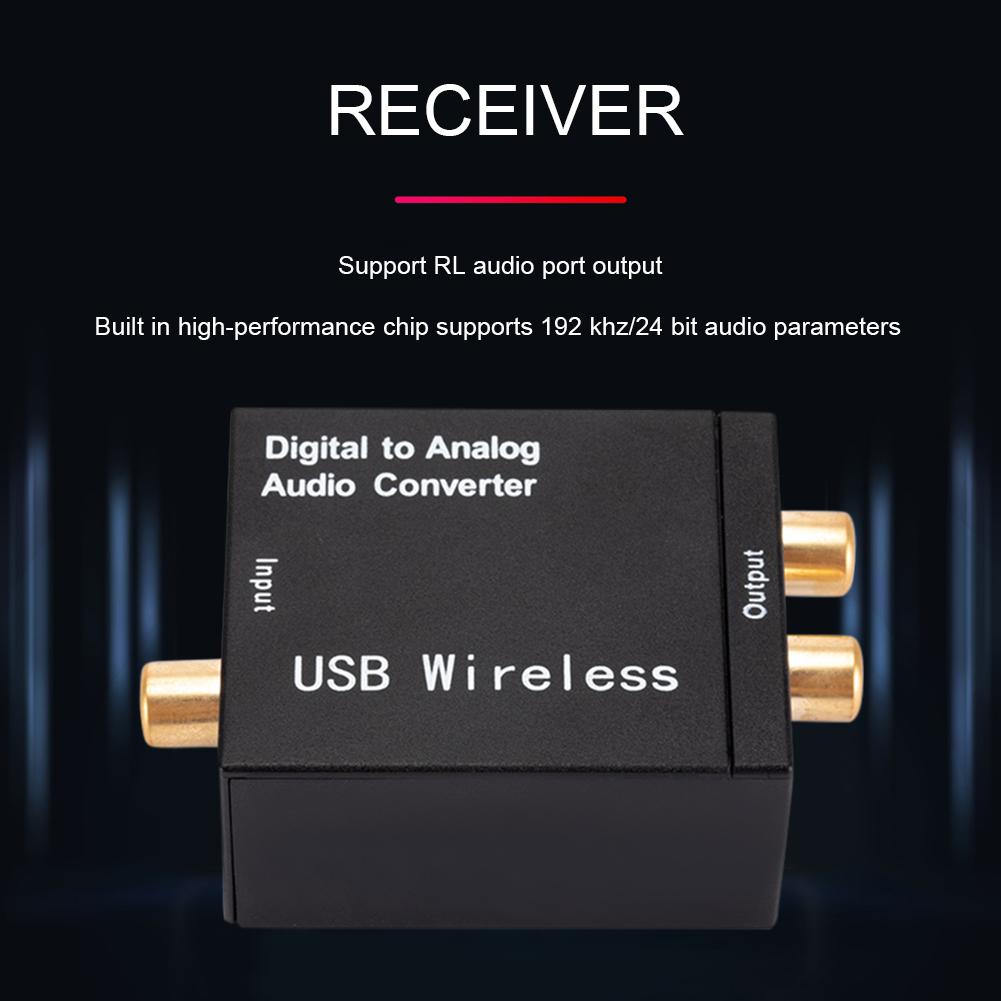 192KHz Audio Converter Adapter Toslink Coaxial Signal To RCA R/L DAC Converter with Optical Cable 1m for Amp Receiver Speaker