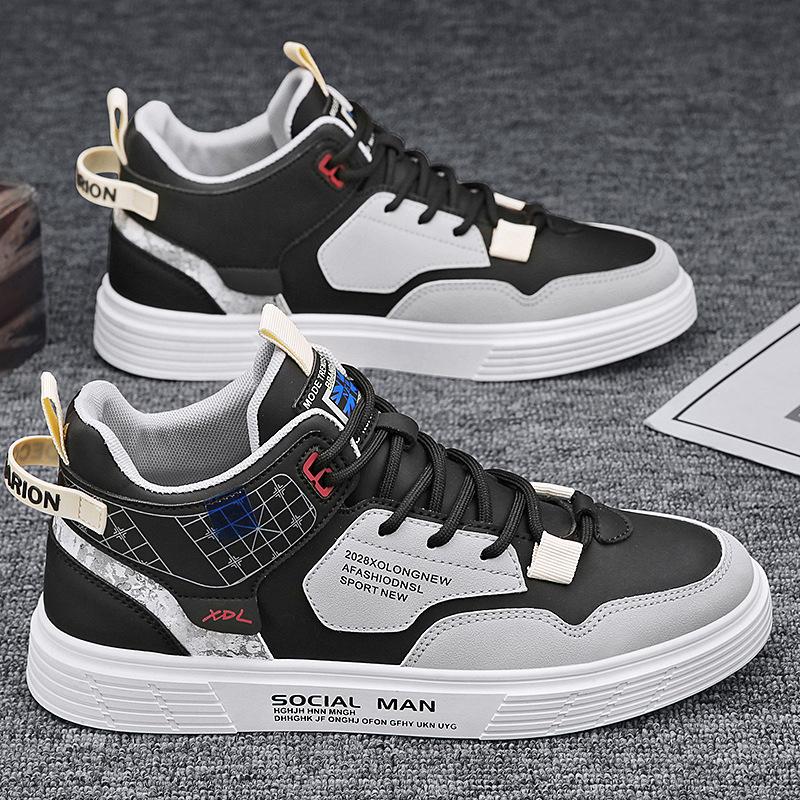 Canvas High top Spring Men's Shoes New Spring Sports and Casual Young White Students' Men's Shoes Versatile Trendy Shoes