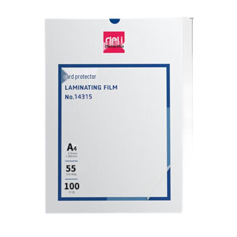 Deli A4 Laminating Pouches 55mic (100 Sheets)