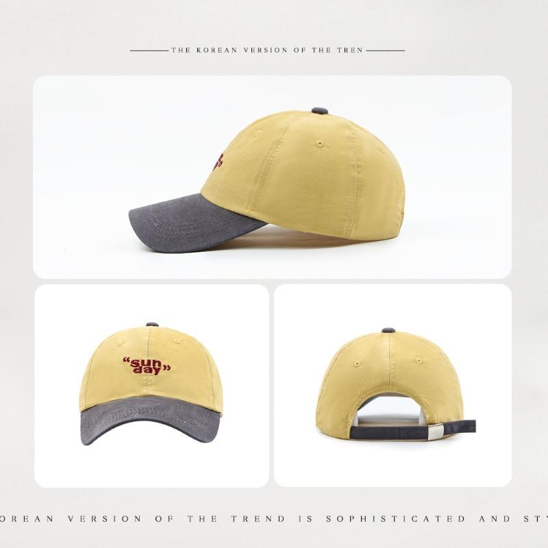 Soft top retro embroidery color matching cap female couple versatile street trend show face small baseball cap