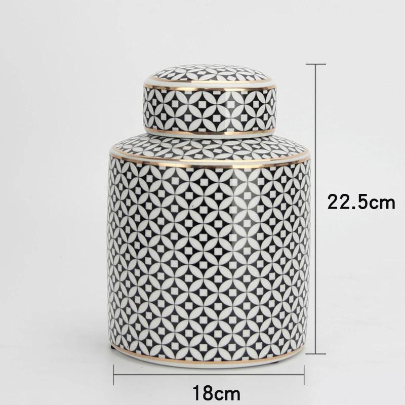 Vintage Ceramic Ornament Large Storage Jar with Lid Handmade General Jar Tea Spice Storage Jar Living Room Vase Decorative Adorn