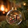 Seasonal Home Decor Christmas Story Ornament, Acrylic Hanging Angel Santa Claus Candy House Designs, Ball Shape Festive Decoration for Tree