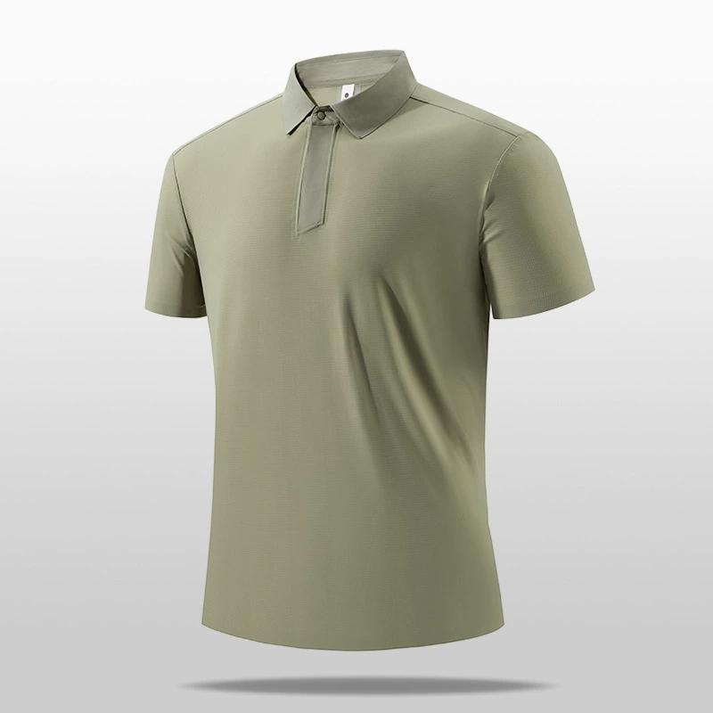 Business Polo Shirt, Golf Quick Drying Shirt, Stand Up Collar, Fashionable Running, Casual Men's High-end Design Top