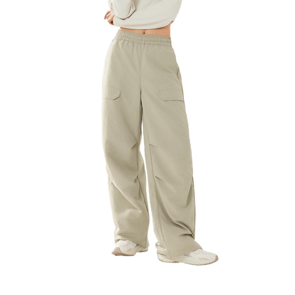 Li Ning Sports Lifestyle Series Brand Logo Embroidered Casual Pants Women bottoms AYKV896-2