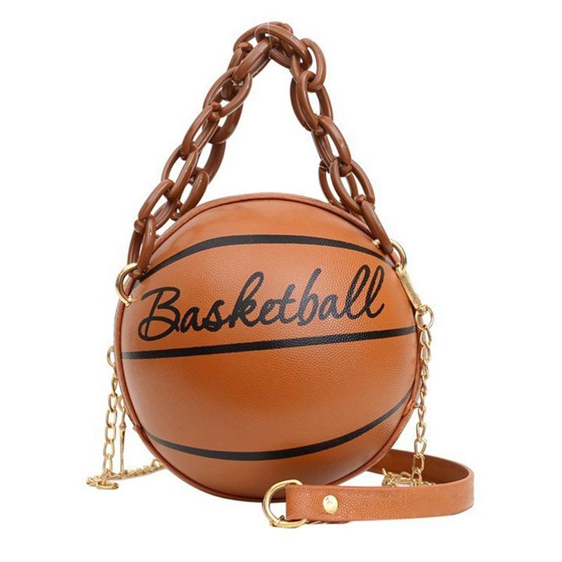 2026 Crossbody Bag New Network Red Personality Fun Pink Ins Versatile Chain Football Basketball Shoulder Bag Small Round Bag