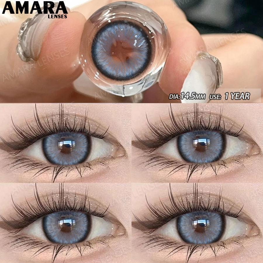 AMARA  Colored Contacts Lenses Brown Lenses Purple Lens Natural Look Cosmetics Colored Pupils Eyes Color Lens Soft High Quality
