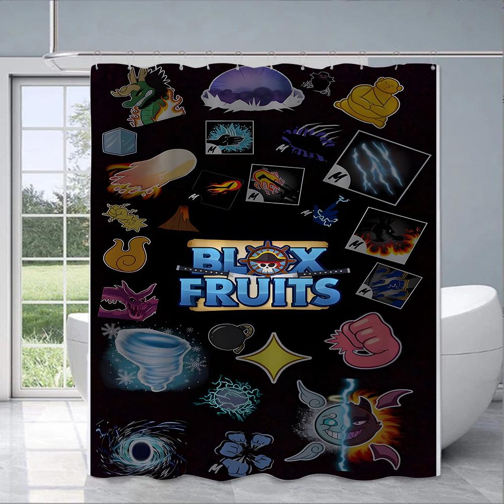 Shower Curtain Waterproof Polyester Fabric Paint Colorful Bath Curtains B-Blox Fruit Pupil Home Bathroom Decor Curtain With Hook