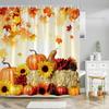 Autumn Pumpkin Truck Shower Curtain Thanksgiving Harvest Fall Watercolor Leaves Farmhouse Home Bathtubs Bathroom Curtain Decor