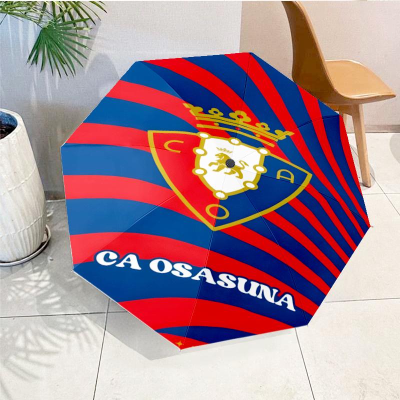 Red Blue Shield Atletico Automatic Folding Umbrella - 8-Rib Travel Umbrella with Auto Open/Close & Portable, Gift for Christmas, Birthdays