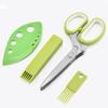 5 Stainless Steel Blades Herb Scissors Green Onion Scissors with Cleaning
