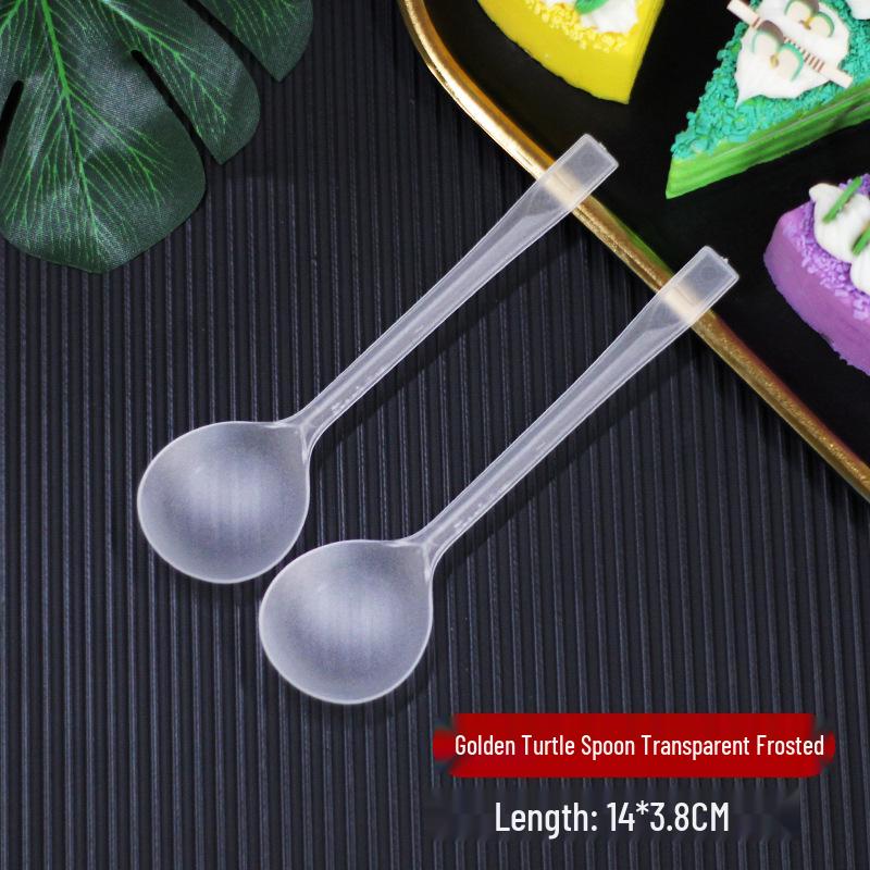 

Golden Turtle Thickened PS Plastic Disposable Dessert Spoon
