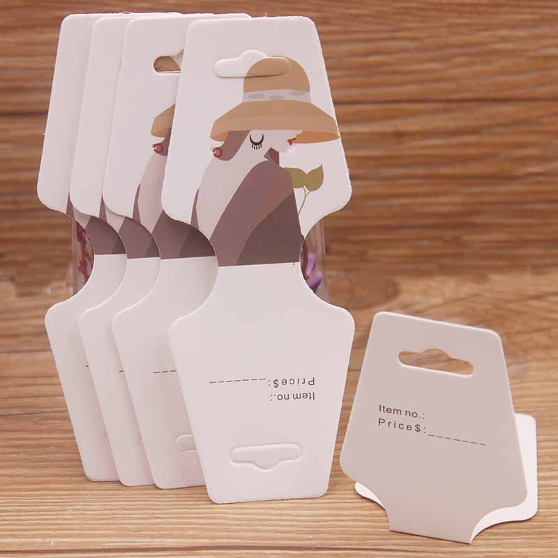 New Arrived 50pcs 4.5x12.0cm Colorful Paper Cards Printing Jewelry Necklace Bracelet Hang Tag Jewelry Display Cards Label Tag