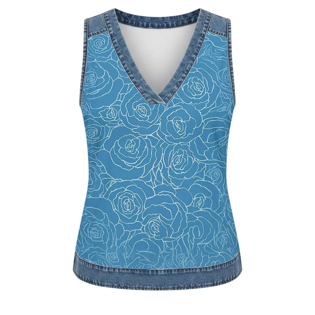 Damen Lässige Patchwork Mode Print Weste
