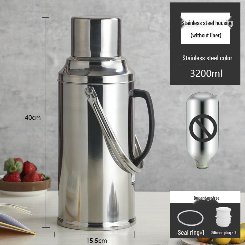 Jingbaodi 3.2L Stainless Steel Thermos Outer Casing with Flat Lid