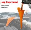 Long Spout Anti-Splash Fuel Funnel – 15'' Flexible Gasoline Oil Filler for Car, Motorcycle, Lawn Mower & Jerry Can, HDPE Plastic