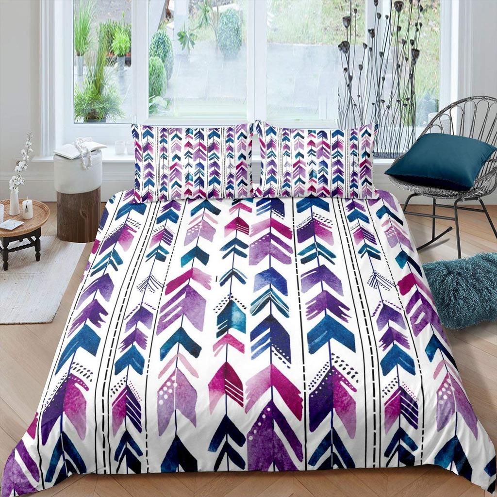 Peacock Feather Print Duvet Cover Bird Feathers Element Bedding Set Ultra Psychedelic Swirl Comforter Cover Colorful Bedclothes