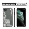 Lace flower pattern Frosted Transparent Hard Back Phone Casing Soft Silicone Edge Full Cover Case for iPhone 16 17 Samsung A16 A53 Redmi 10C 12 Note13
