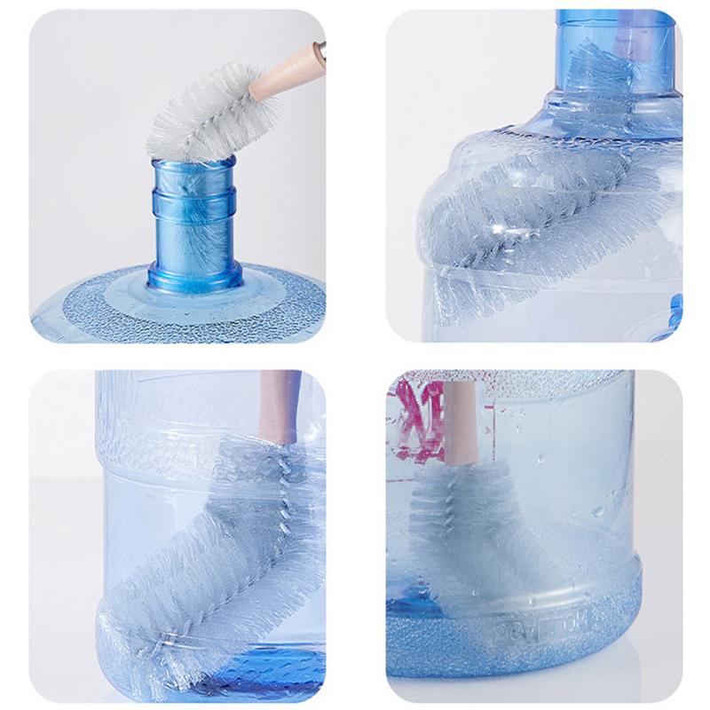 Thickened Bucket Cleaning Brush, Plastic Long Handle Elbow Oil Pot Brush, Bucket Brush With No Dead Corners, Bucket Washing Tool