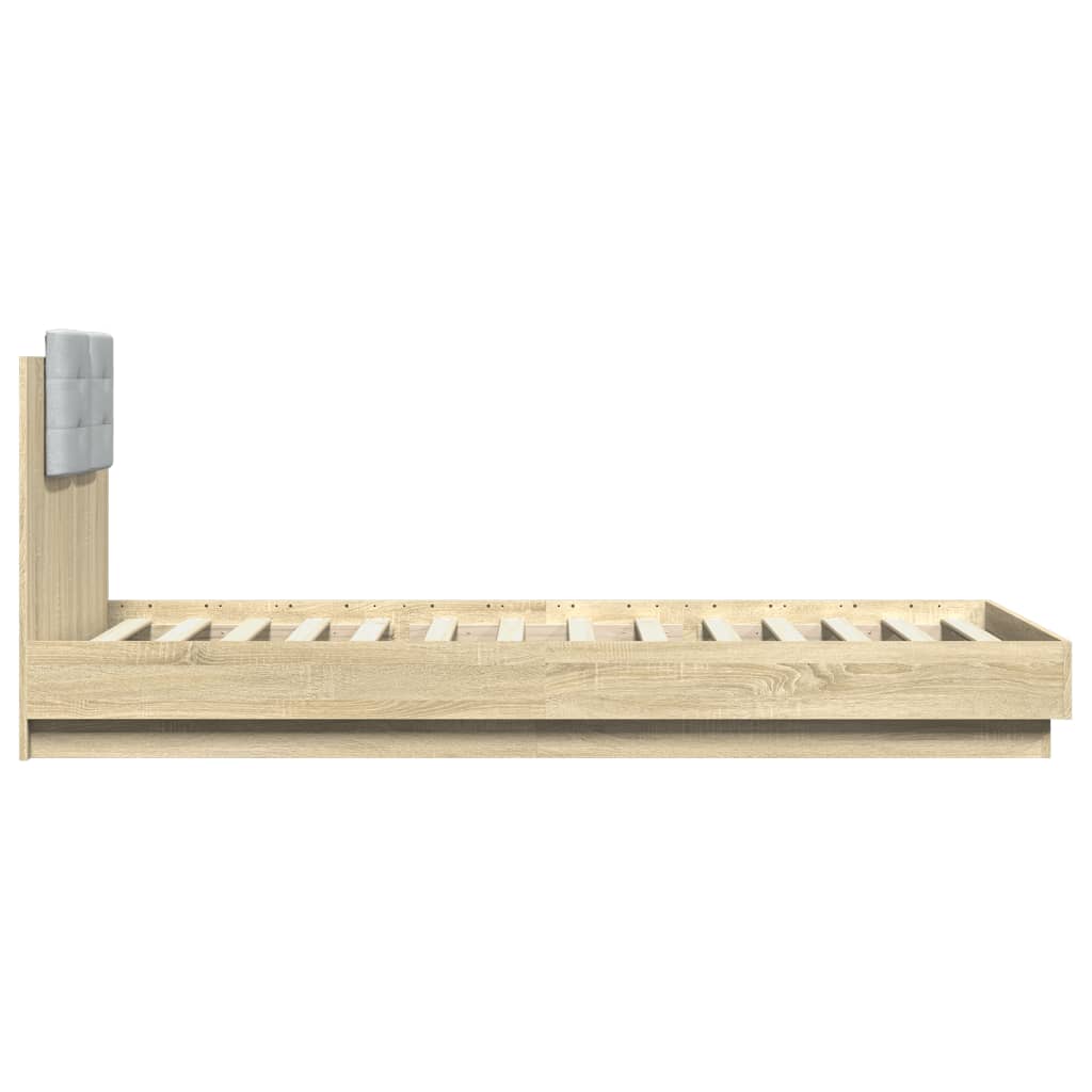 Bed Frame with Headboard Sonoma Oak 100 x 200 cm Wood Based Material