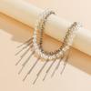 Imitation Pearls Choker Tassels Necklace Fashion Collar Necklace Jewelry