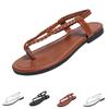 Summer Women Casual Slip On Braided Thong Sandals Flat Sole Roman Style Lightweight Comfortable Beach Shoes
