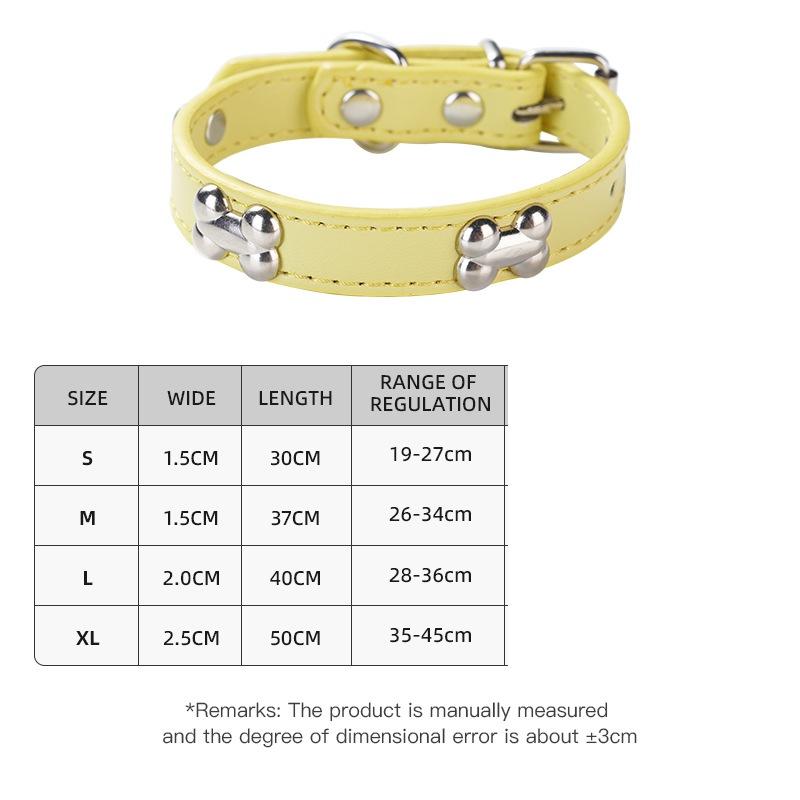 Adjustable Pet Collar Bone Accessory Dog PU Leather Traction Rope Popular Dog Collar