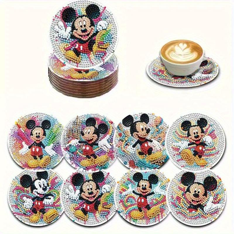 

8pc/sets Lovely Mouse Diamond Painting Coasters DIY Diamond Art Coasters 5D Full Drill Diamond Coasters Acrylic Round Cup
