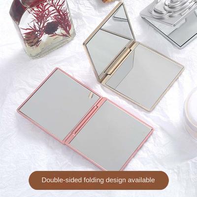 Mini Espejo Plegable Cuadrado para Maquillaje Fácil de Llevar Espejo Cosmético Compacto Espejo de Bolsillo para Maquillaje Espejo de Tocador Plegable de Doble Cara