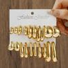 20 Pcs/Set New C-shaped Lightweight Earring Set for Women Vintage Elegant Teardrop Stud Earrings Daily Wear Jewelry Gifts 2025