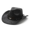 Suede Western Cowboy Hat With Characteristic Texture British Retro European And American Outdoor Cycling Sunshade Jazz Top Hat