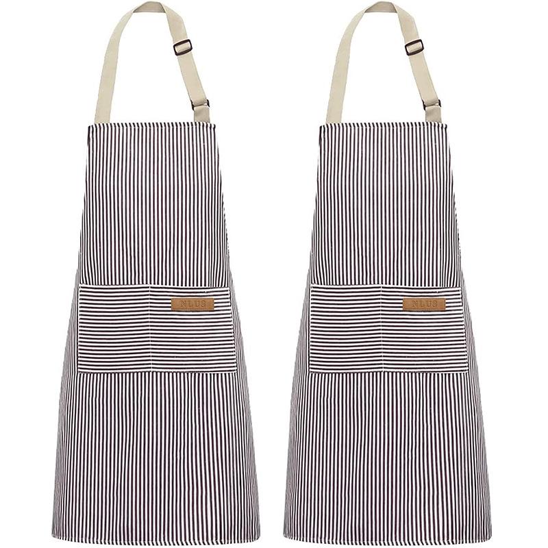 

Adjustable Striped Cross-Polyester Apron with Custom Logo - Ideal for Outdoor Gardening and Restaurant Use