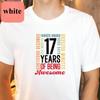 17 Years of Being Awesome Printed TShirt 17th Birthday Gift Simple Funny Tshirt Woman Man Cotton Regular Street Fashion Tee