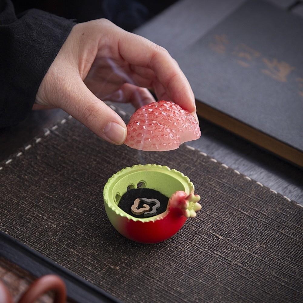 Chinese Style Pomegranate Incense Burner Resin Yoga Incense Burners  Interior Decoration