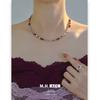 Amethyst Black Gallstone Beaded Necklace Style Temperament Fresh Versatile Simple Collarbone Chain