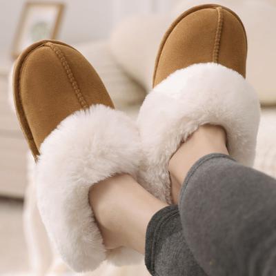 Fashion Shevalues New Plush Fur Slippers Home Women Winter Fluffy Faux Fur Collar House Slippers Furry Memory Foam Slides Indoor Outdoor